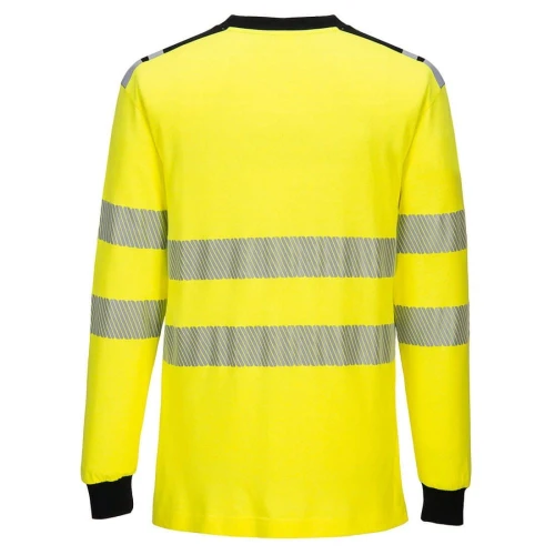 T-shirt ostrzegawczy trudnopalny FR701 WX3 - żółty-czarny - M