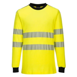 T-shirt ostrzegawczy trudnopalny FR701 WX3 - żółty-czarny - XL