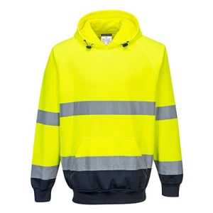 Bluza z kapturem dwukolorowa B316 - zółty-granatowy - L
