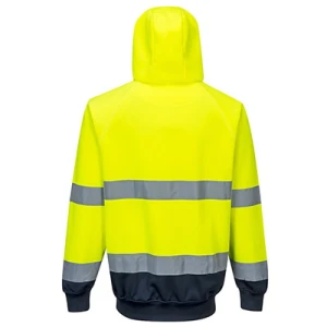 Bluza z kapturem dwukolorowa B316 - zółty-granatowy - S