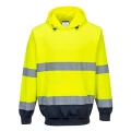 Bluza z kapturem dwukolorowa B316 - zółty-granatowy - S