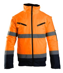 BOMBER HI-VI 2W1 – KAT.II KLASA 3 wstawka kolor XL Granat/Pomarańcz