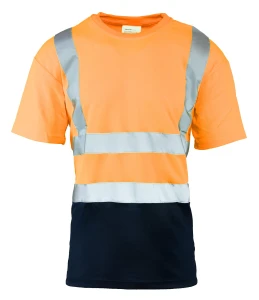 KOSZULKA Z PASAMI ODBLASKOWYMI 50-50 160G 3XL. Pomarańczowy