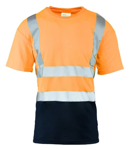 KOSZULKA Z PASAMI ODBLASKOWYMI 50-50 160G 3XL. Pomarańczowy