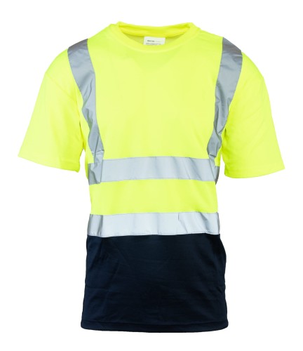 KOSZULKA Z PASAMI ODBLASKOWYMI 50-50 160G S Żółty