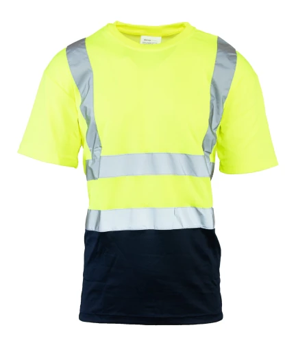 KOSZULKA Z PASAMI ODBLASKOWYMI 50-50 160G 2XL. Żółty