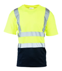KOSZULKA Z PASAMI ODBLASKOWYMI 50-50 160G 3XL. Żółty