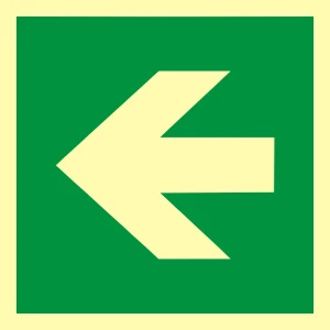 ZNAK EWAKUACYJNY - KIERUNEK DROGI EWAKUACYJNEJ - AA 013 C1 PS