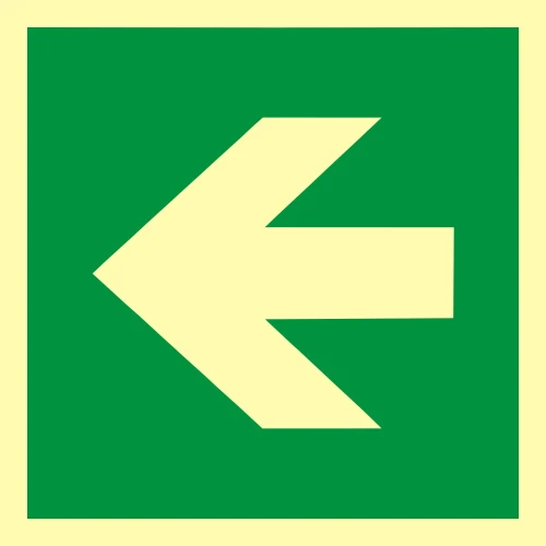 ZNAK EWAKUACYJNY - KIERUNEK DROGI EWAKUACYJNEJ - AA 013 C1 PS