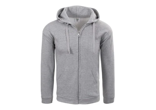 BLUZA Z KAPTUREM ZAPINANA 280G SZARA ROZM. XL