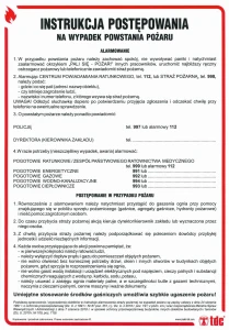 INSTRUKCJA PPOŻ - INSTRUKCJA POSTĘPOWANIA W PRZYPADKU POWSTANIA POŻARU - DB 003 DN CN