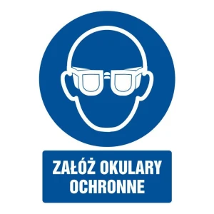 ZNAK BHP - ZAŁÓŻ OKULARY OCHRONNE - GL 003 BK PN