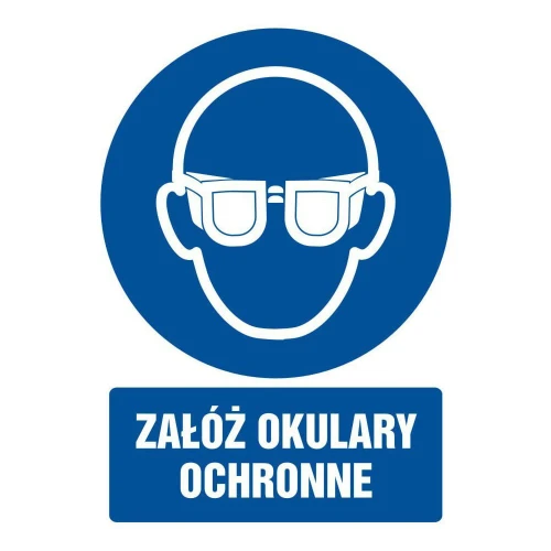 ZNAK BHP - ZAŁÓŻ OKULARY OCHRONNE - GL 003 BK PN