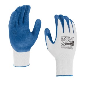 RĘKAWICE OCHRONNE POWLEKANE LATEKSEM X-LATOS BLUE ROZM. 9