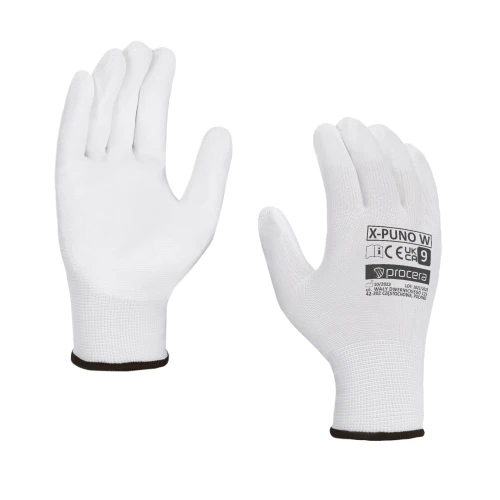 RĘKAWICE OCHRONNE POWLEKANE PU X-PUNO WHITE ROZM. 9 - PROMOCJA