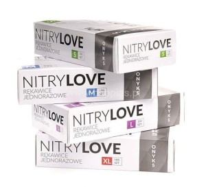  Czarne rękawice jednorazowe Nitrylowe ONYKS op. 100 szt.