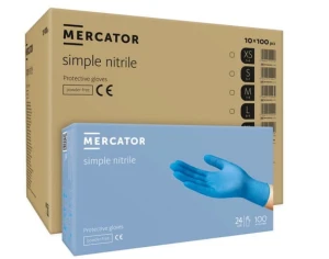 MERCATOR simple nitrile 100 szt. rękawice nitrylowe bezpudrowe niebieskie 