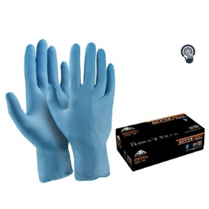 Rękawice nitrylowe bezproszkowe Active Gear DEXT D3610 (100szt.) - niebieski