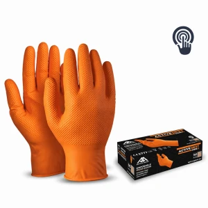 Rękawice nitrylowe orange pomarańczowe Active Gear  D3680 Active Dext  50 SZT Mechanik