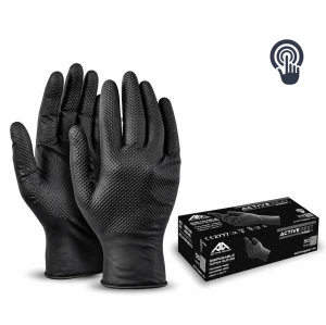 Rękawice nitrylowe Active Gear czarne rozmiar 50 SZT Mechanik D3690