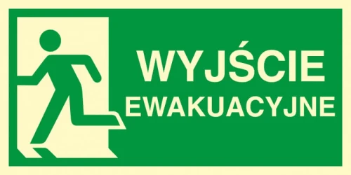 ZNAK EWAKUACYJNY - KIERUNEK DO WYJŚCIA EWAKUACYJNEGO - W LEWO - AC 100 CE PS