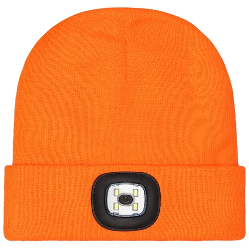 CZAPKA ZIMOWA AKRYLOWA DZIANA LED ORANGE