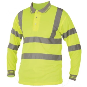 Koszulka polo Hi-Viz długi rękaw - żółty - M