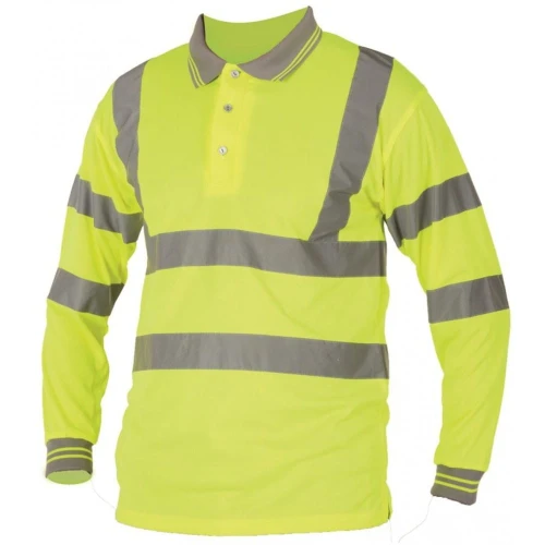 Koszulka polo Hi-Viz długi rękaw - żółty - S