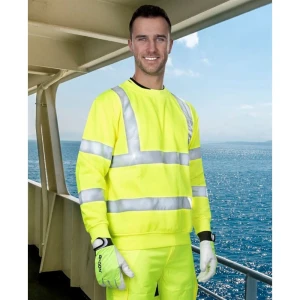Bluza z pasami odblaskowymi REF301 HI-VIZ - zółty - XL