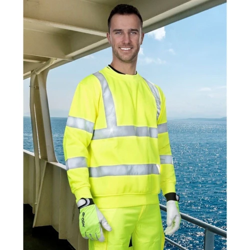 Bluza z pasami odblaskowymi REF301 HI-VIZ - zółty - XL