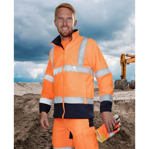 Bluza polarowa odblaskowa HI-VIZ REF402 - pomarańczowy - M
