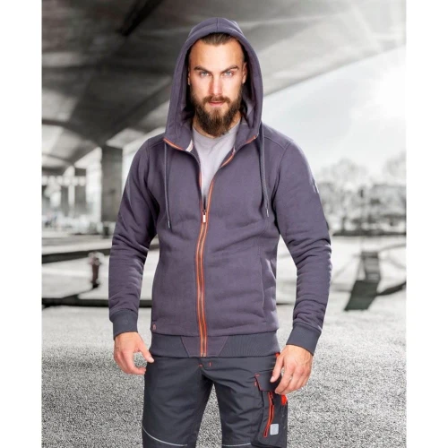 Bluza M003 - szaro-czerwony - 3XL
