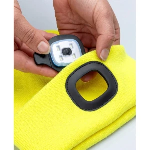 Czapka zimowa z latarką LED - pomarańczowy HiVis