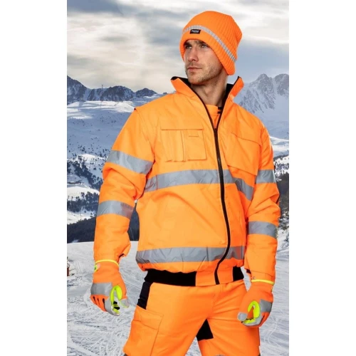 Czapka zimowa dziana SPARK hi-viz fluopomarańczowa