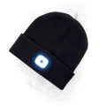 Czapka zimowa z latarką LED - czarna