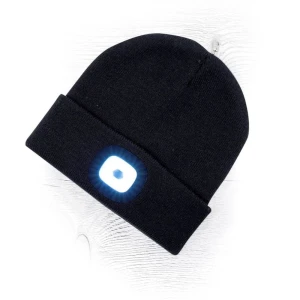 Czapka zimowa z latarką LED - czarna